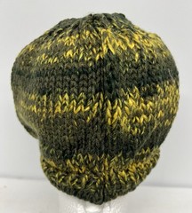 Beanie Stocking Cap w Visor Bill Knit Skull Hat Brim Green 100% Acrylic NEW