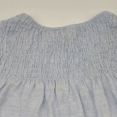Cynthia Rowley 100% Linen Sleeveless Smocked Tunic Top Light Blue Women’s M