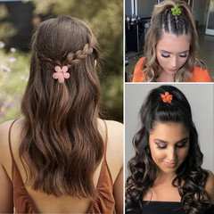 12 PCS Small Flower Hair Claw Clips for Women Kids Girls Teens, 1.37 Inch Mini J