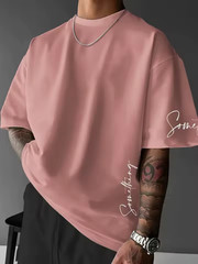 Men’s Heavyweight Cotton T-Shirt Oversized Loose Fit Short Sleeves (SIZE- S-3XL)