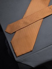 Eddy Monetti – Solid Orange Silk Tailored Tie Made in Italy