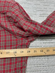 Brooks Brothers Shirt Mens Medium Red Gray Cottton Button Up Flannel