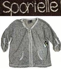 NWT Sportelle Crochet Zip Up Jacket Open Knit Beechwood Size Large $46 NEW