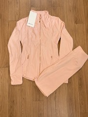 lululemon Define Jacket Luon 2pc Set Jacket & Shorts Pink Size 6 Full Zip