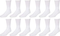 3-6-12 Pairs Men’s Plain Solid Sports Athletic Work Crew Socks Size 9-11 10-13