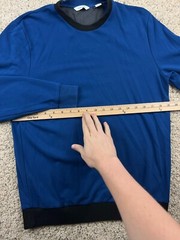 Calvin Klein Small Blue Black Logo Pullover Sweatshirt Sweater Polyrayon Silky