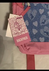 BNWT BABY PHAT Backpack Pink Blue Hearts Rhinestone Bling Zipper Mesh *FREE SHIP