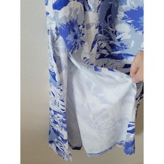 Ana Clare Blue White Tropical Emilee Maxi Shift Dress Size Large