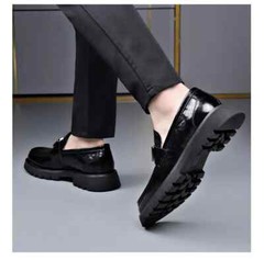 Thick Sole Leather Male Loafers Comfort Soft Dress Shoes Slip-on Driving Shoes