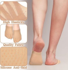 8 Pairs Toe Topper Socks for Mules No Show Half Toe Covers Non Slip Liner Socks