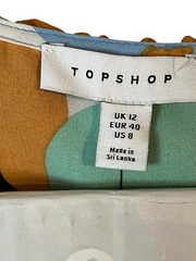 Topshop Floral Wrap Mini Dress Women’s US 8 Blue Green Ruffle Smocked