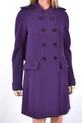 New Burberry Prorsum $2,595 Purple Wool Runway Military Coat Jacket 12 46
