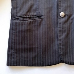 Men’s House Hause of Howe Black & Blue Striped Hoodie Blazer Jacket Size 40