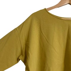 SOEJU Half-Sleeve Cut-and-Sew Top S-00SB-018 M Size Mustard Women USED