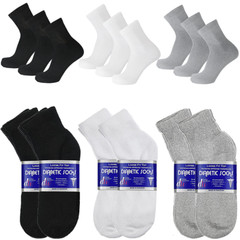 3-12 Pairs Mens Womens Diabetic Circulatory Ankle/Quarter Cotton Socks Size 9-15