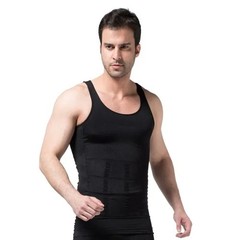 Mens Slimming Body Shaper Belly Chest Compression Vest Girdle T-Shirt Tank Top