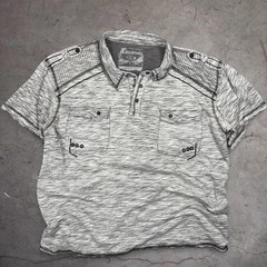 Buckle Black Label No 048 Athletic Fit Polo, Grey Y2K Streetwear Edgy Menswear