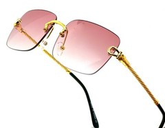 Hip Hop Men Sunglasses Rimless Square Shades Gold Designer Fashion Eye Glasses