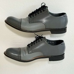 Stacy Adams Madison Gray Cap Toe Oxford Dress Shoes Lizard Print Mens 9.5 D