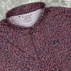 Under Armour Playoff Polo Shirt Mens 3XL Navy Red Floral Fireworks Performance