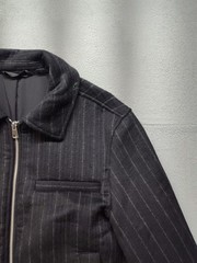 ZARA Men Jacket S Black Stripe Full Zip Pockets Collared Summer Elegant Outdoor