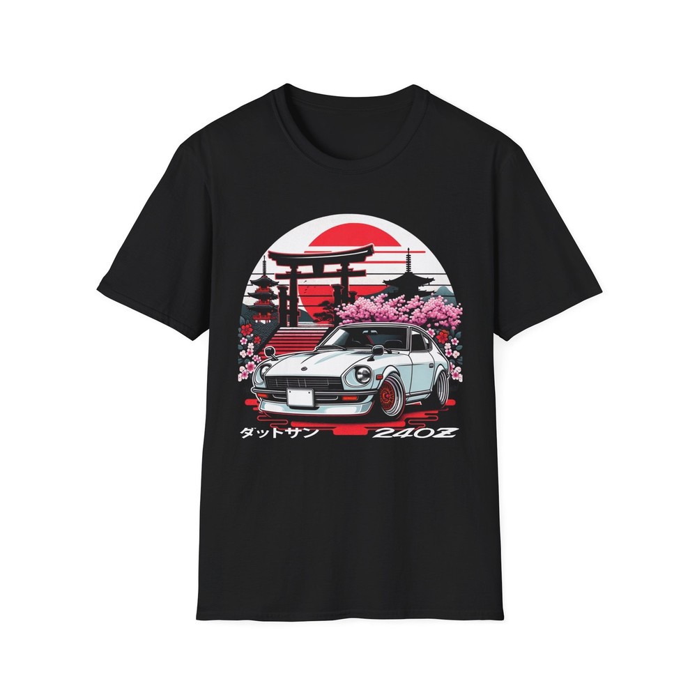 Datsun 240Z JDM TShirt Classic Japanese Car Art Cherry Blossom Drift Graphic Tee