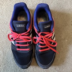 Adidas Chaos EF1047 Mens 9 Cloudfoam Running Shoes Legend Ink Shock Red