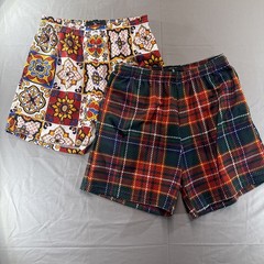 2 Pairs Lost Files Men’s Size Medium. Plaid And Squared Muti Flowers.