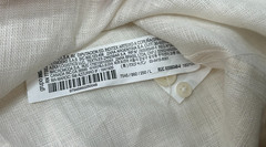 Zara Men’s 100% Linen Shirt Cream Colored Relaxed Fit Button Flap Pockets Size L