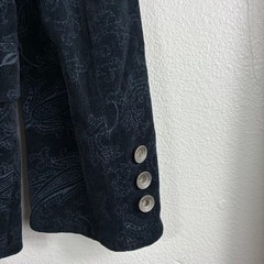 VTG Y2K Hause of Howe Corduroy Paisley Blazer Jacket Men 38 Skull Crown Gothic