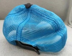Tool Hat Distressed Black & Neon Blue Mesh Adjustable Hat