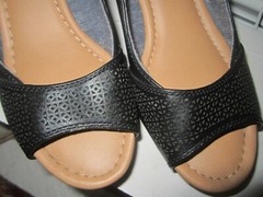 Dr. Scholls Womens black Leather Sling Back Open Toe Shoes Size 8.5M used mint