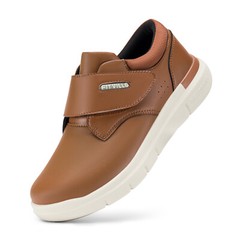 FitVille Mens Diabetic Shoes Extra Wide Leather Walking Shoes for Swollen Feet