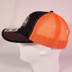 Harley Davidson Orange Custom Trucker Patch Hat Otto Cap Motorcycle