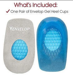 Vive Gel Heel Cups LARGE Plantar Fasciitis Inserts Bone Spur Pain Relief Men