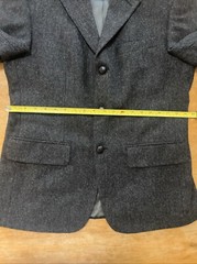 Nautica Three Button Solid Charcoal Gray 100% Wool Blazer Suit Jacket 38S