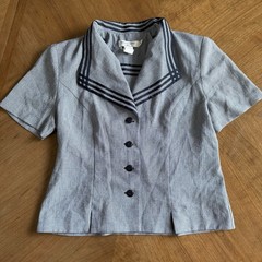 VTG Miss Dorby Button Up Top Blue Sz 8P Sailor Nautical Preppy Old Money 80s 90s