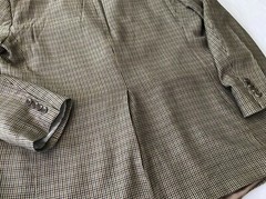 Chaps Two Button Blazer Sport Coat Suit Jacket 44R Brown Gray EUC PolyRayon
