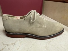 Johnston & Murphy Mens Brennan Taupe Suede Bucks Derby Shoes 11.5 M