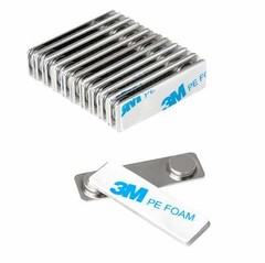 Magnetic Name Tag/ID Badge Holder with Adhesive Front (Silver) (10 Sets)