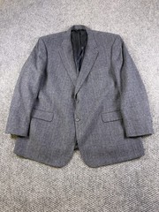 Brooks Brothers Blazer Mens 50R Gray Camel Hair Plaid Tweed Sport Coat Jacket