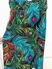 Vintage Nanette Lepore Silk Peacock Feather Beaded Slip Dress Y2K Size 4