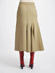 UK 12 US 8 Joseph Laurel Silk Twill Blend Full Midi Skirt Sand Beige ASO