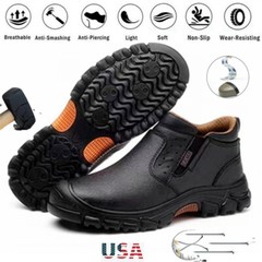 Mens Waterproof Work Boots Steel Toe Safety Shoes Indestructible Non Slip Boots