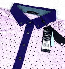 NEW Greyson Purple Pink Sunrise Performance Fabric Men XL S/S Golf Polo Shirt