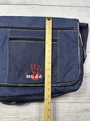 Vintage Y2K MUDD Denim Crossbody Messenger Bag Blue Laptop School Multi Pocket