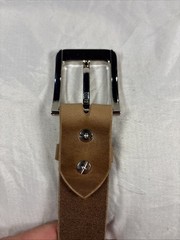 Natural Horween Chromexcel Handmade Leather Belt 1.5 Inch Raw Edge Silver Buckle