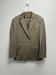 Luca Bertoni 42R 100% Wool Pinstripe Sport Coat Blazer Taupe Brown EU Made