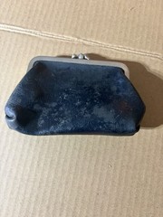 Vintage Women’s Black Leather Coin Purse Silver-Tone Metal Kiss Lock Frame
