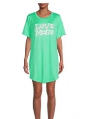 SECRET TREASURES Women’s L-XL LOVE MORE Sleepshirt Short Sleeve Sleepwear Green